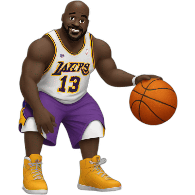 shaq with a basketball emoji