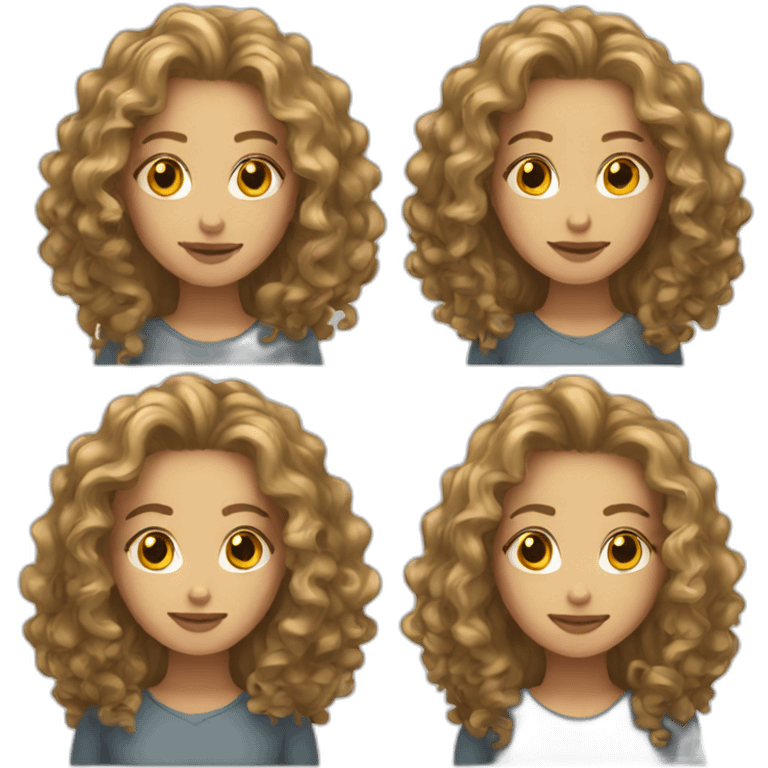 a young white woman with long curly hair emoji