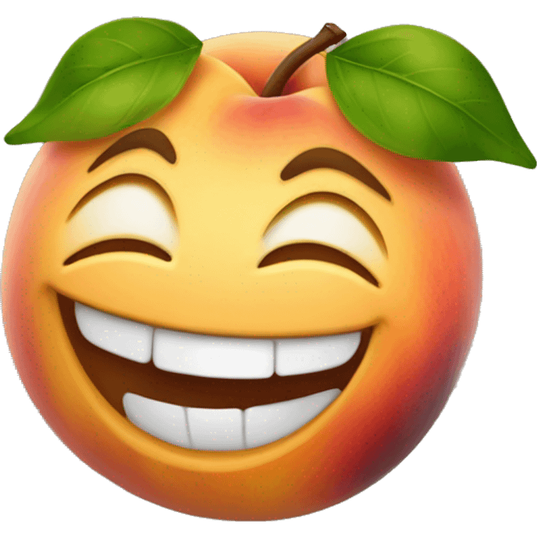 A laughing peach  emoji