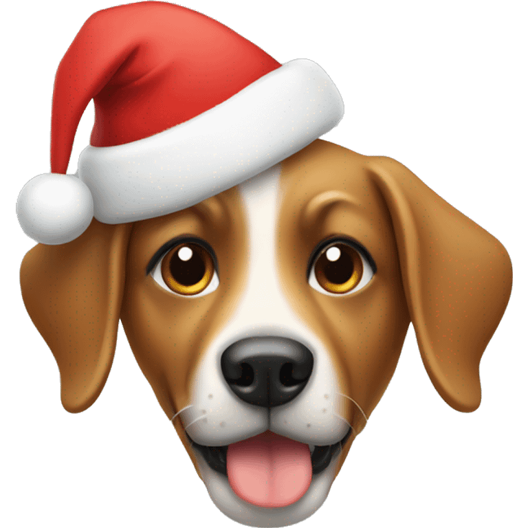 dog with christmas hat emoji