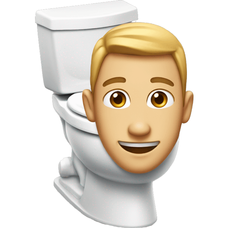 Skibidi toilet who is a man smiling who’s whole body except his face is in a toilet  emoji