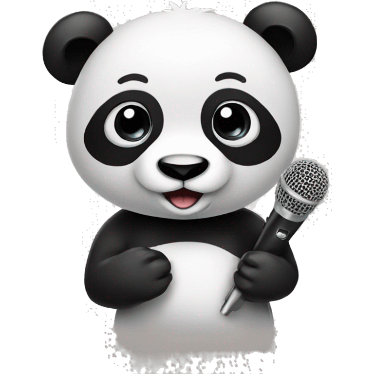 Panda with a microphone  emoji