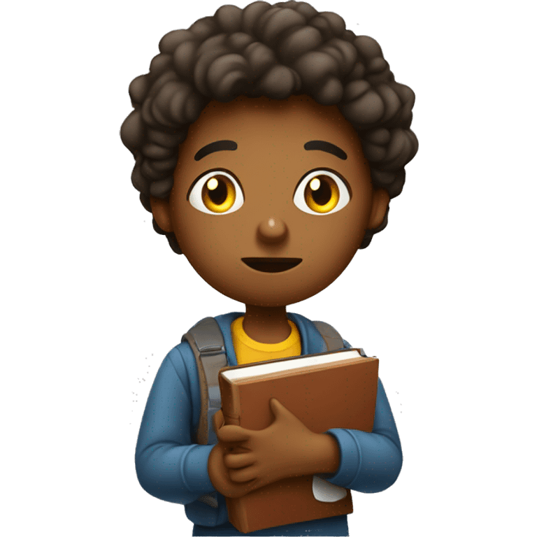 bored demotivated young student holding book emoji