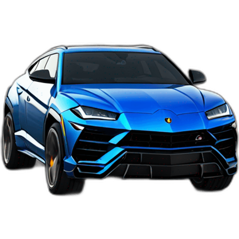 Lamborghini urus in blue on road emoji