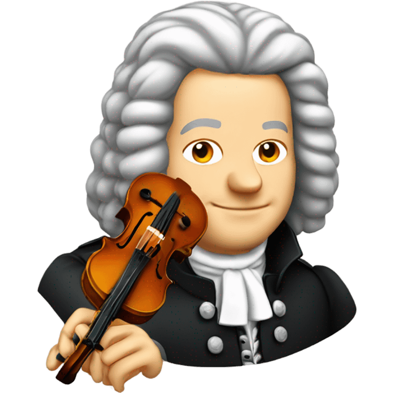 Johann Sebastian Bach holding violin emoji