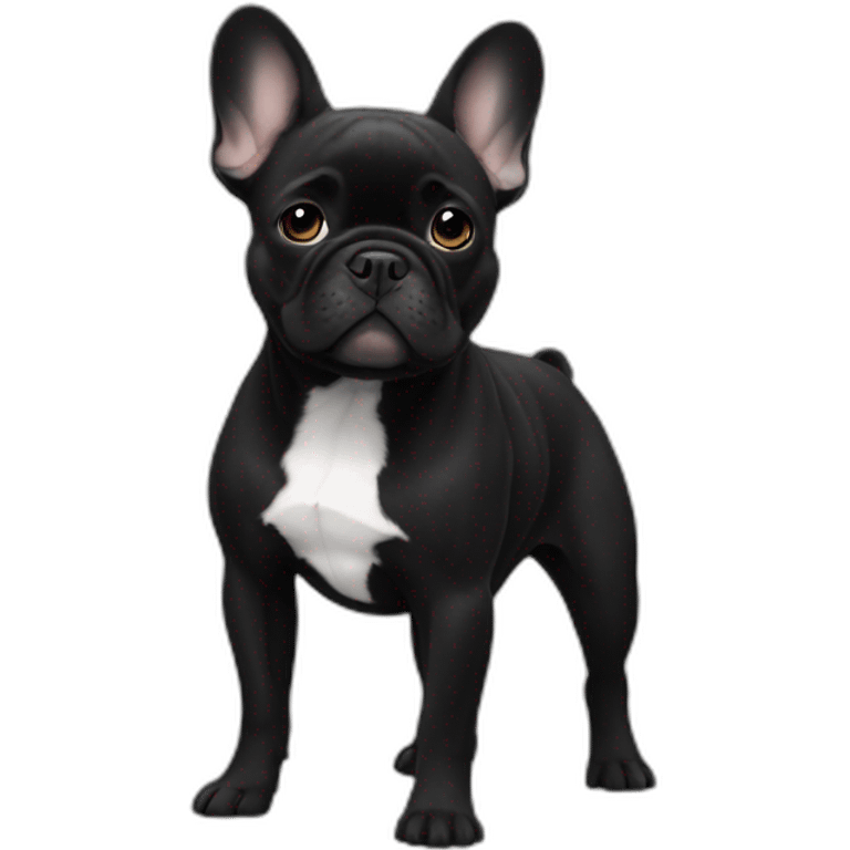 All black French bulldog emoji