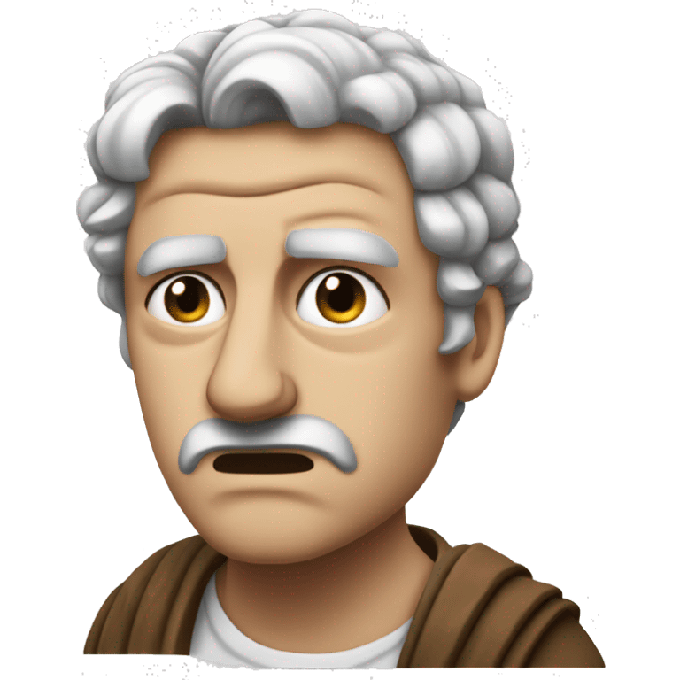 Disgusted Senator: A Roman senator with a displeased expression, nose scrunched up, covering part of his face with his hand as if reacting to something gross or unacceptable. emoji