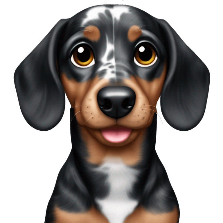 Black merle mini dachshund  emoji