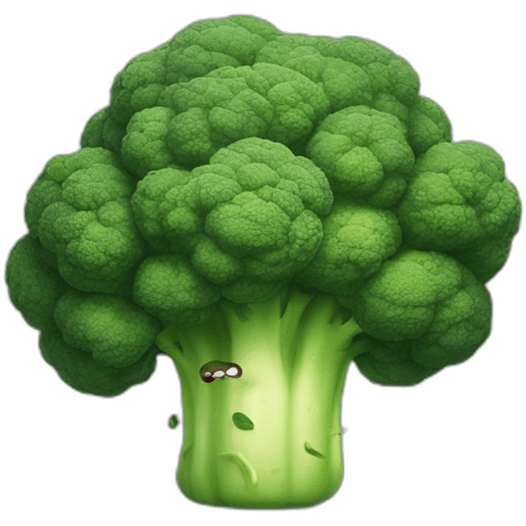 big angry broccoli with jacked muscles emoji