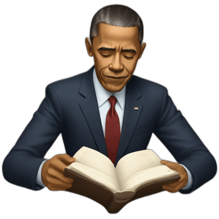 barack obama reading book emoji