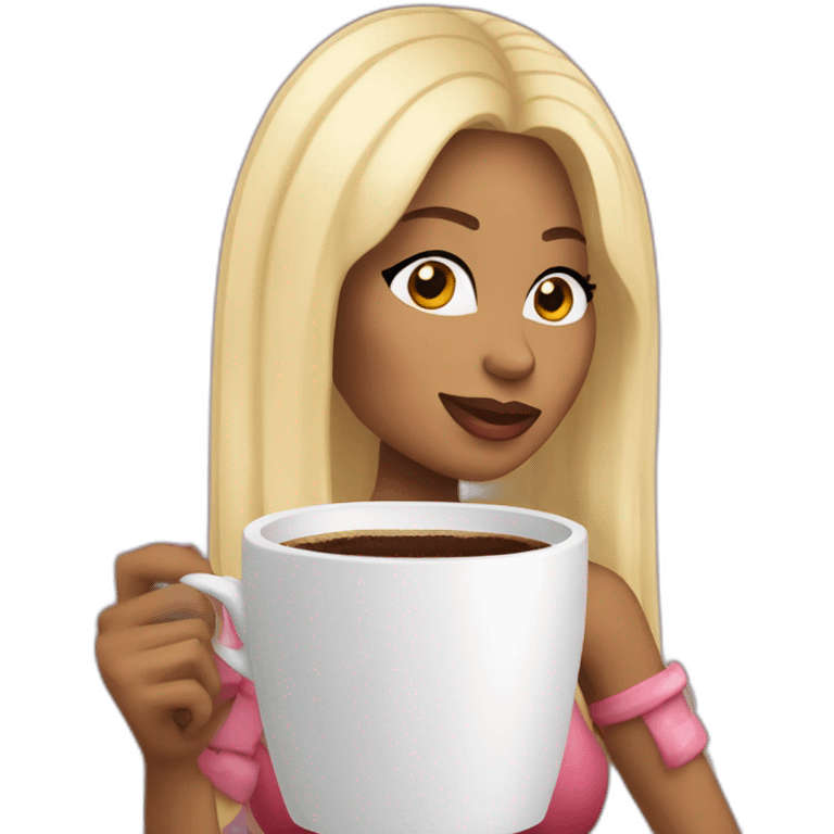 Nicki Minaj drinking coffee emoji