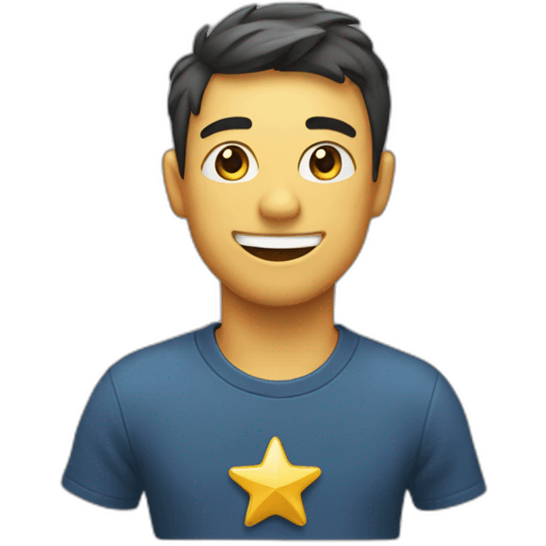 Happy Person with a star badge on their chest emoji