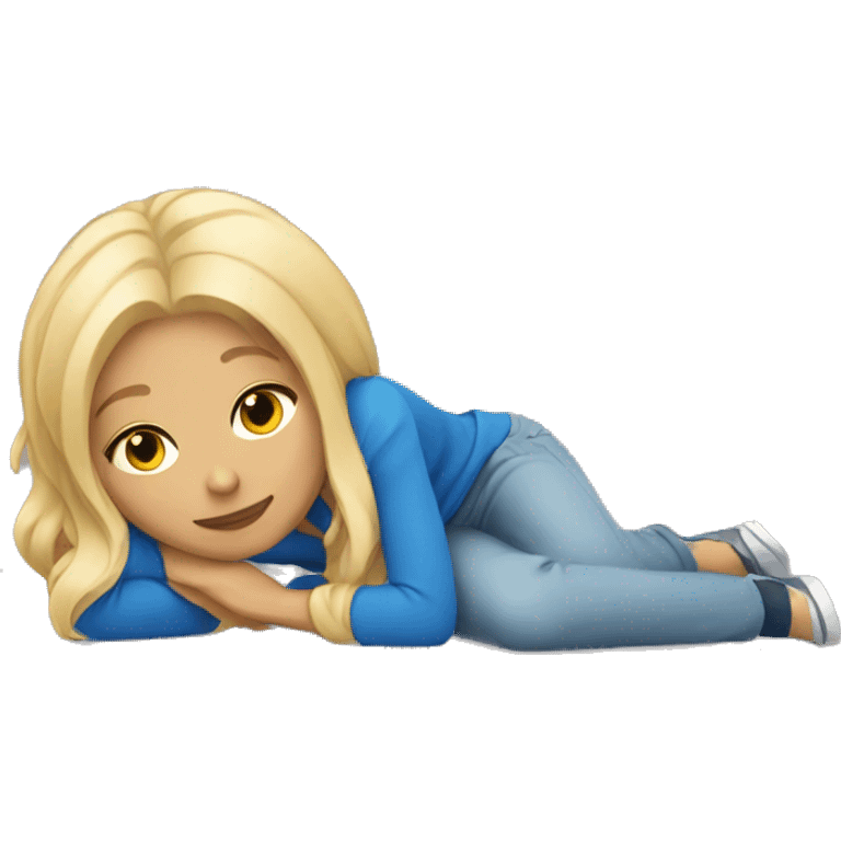 blonde girl laying down emoji