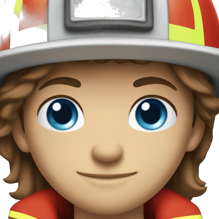 A 6‘2 foot tall firefighter. Handsome, Brown hair, Blue eyes, fit Build  emoji