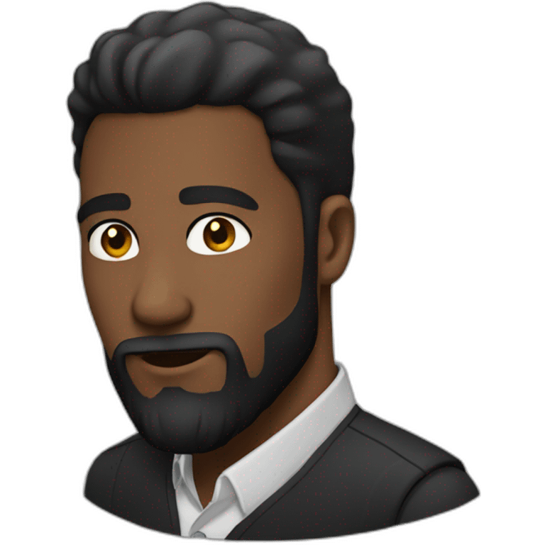 Black bearded guy emoji