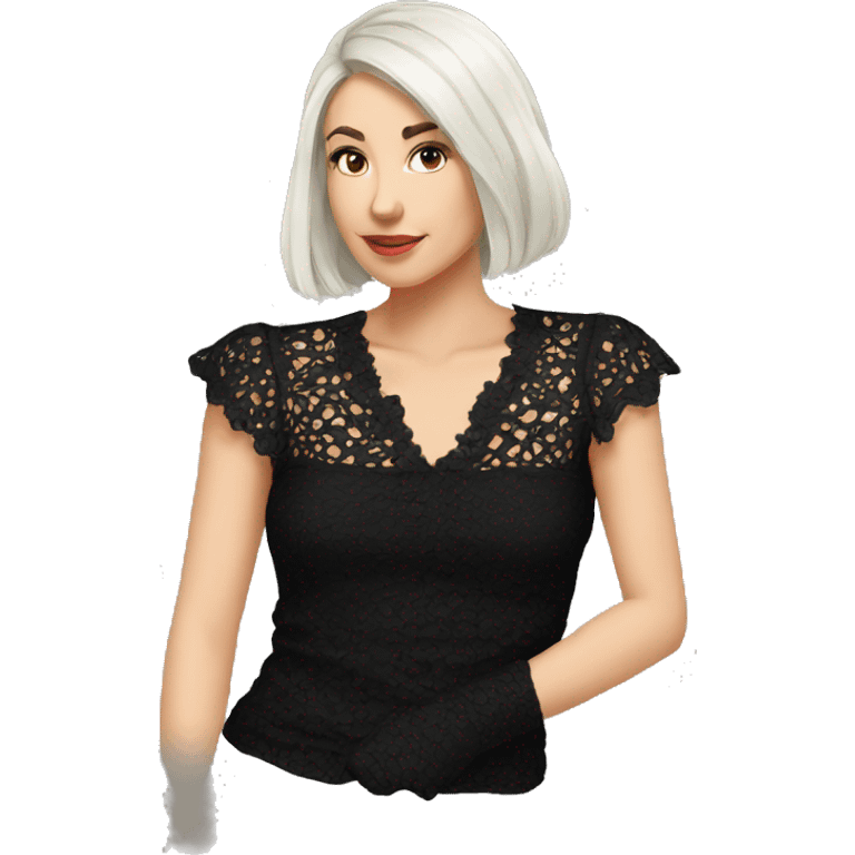 Black lace top emoji