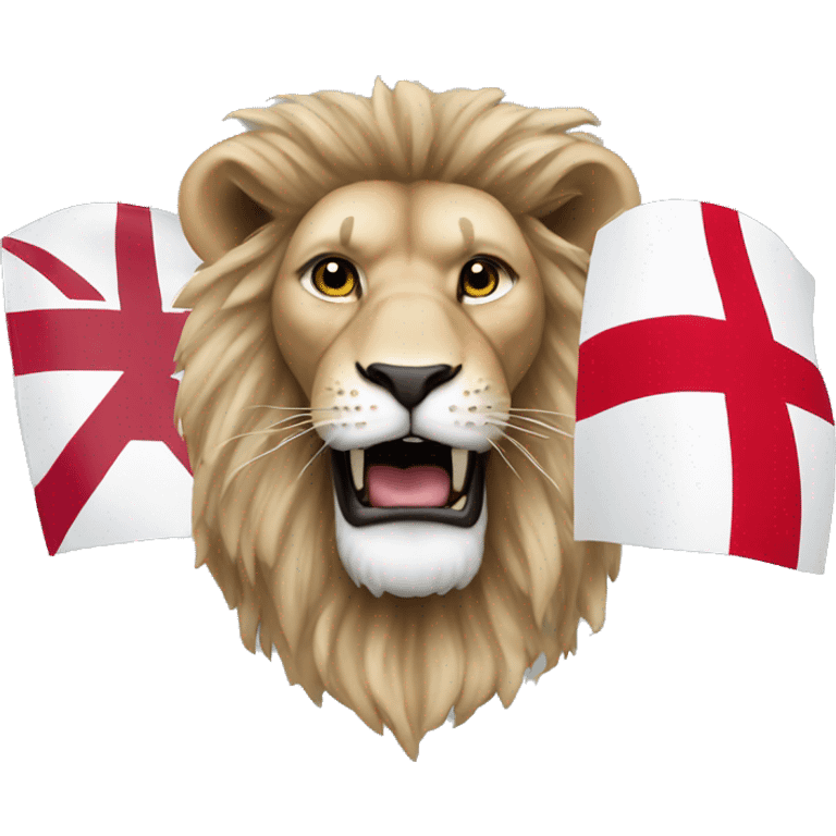 3 lions with an England flags emoji