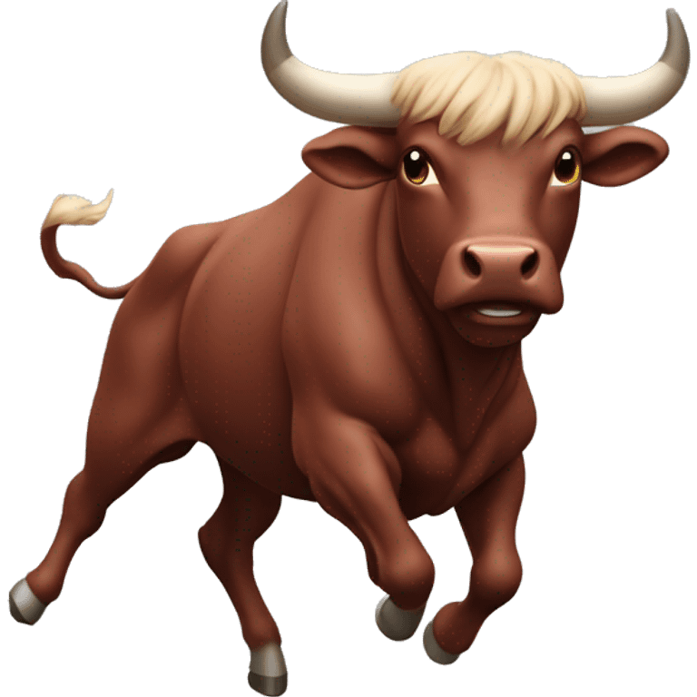 light maroon bull charging up emoji