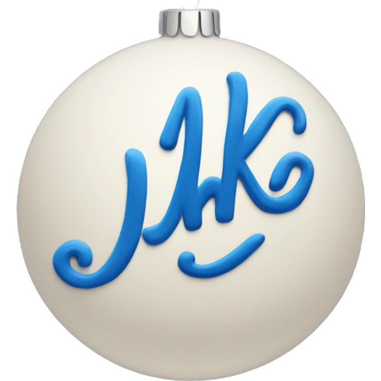 blue ornament with the name jake on it in cursive  emoji