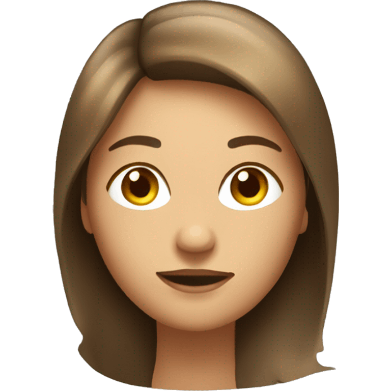 Frau mit glatten braunen Haaren emoji