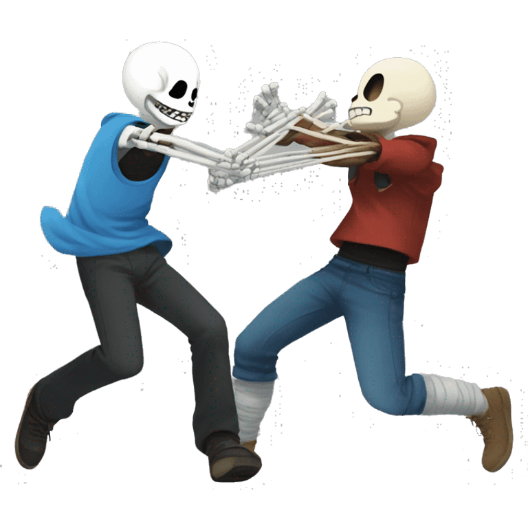 Undertale Sans and papyrus fighting each oth emoji