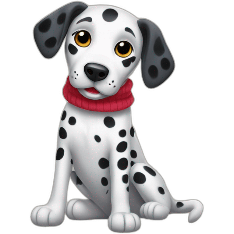 Dalmatian holding a sock emoji