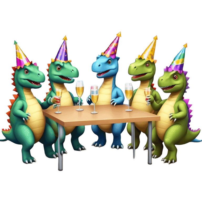 office dinosaurs celebrating birthday emoji