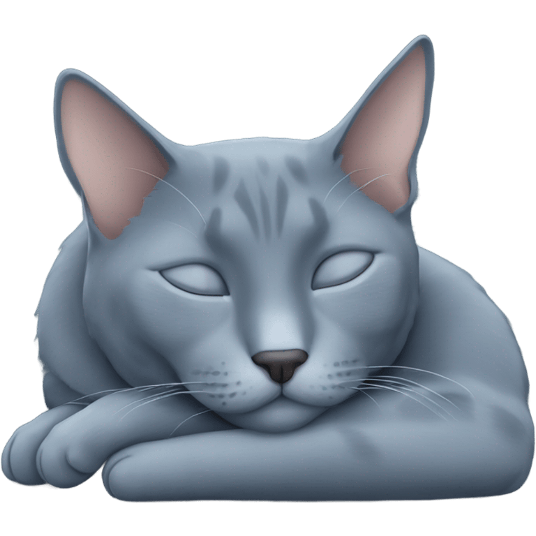 Russian blue cat sleeping  emoji