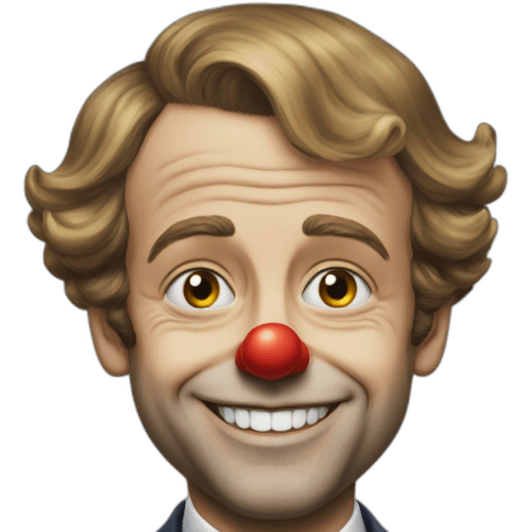 Macron like a clown emoji