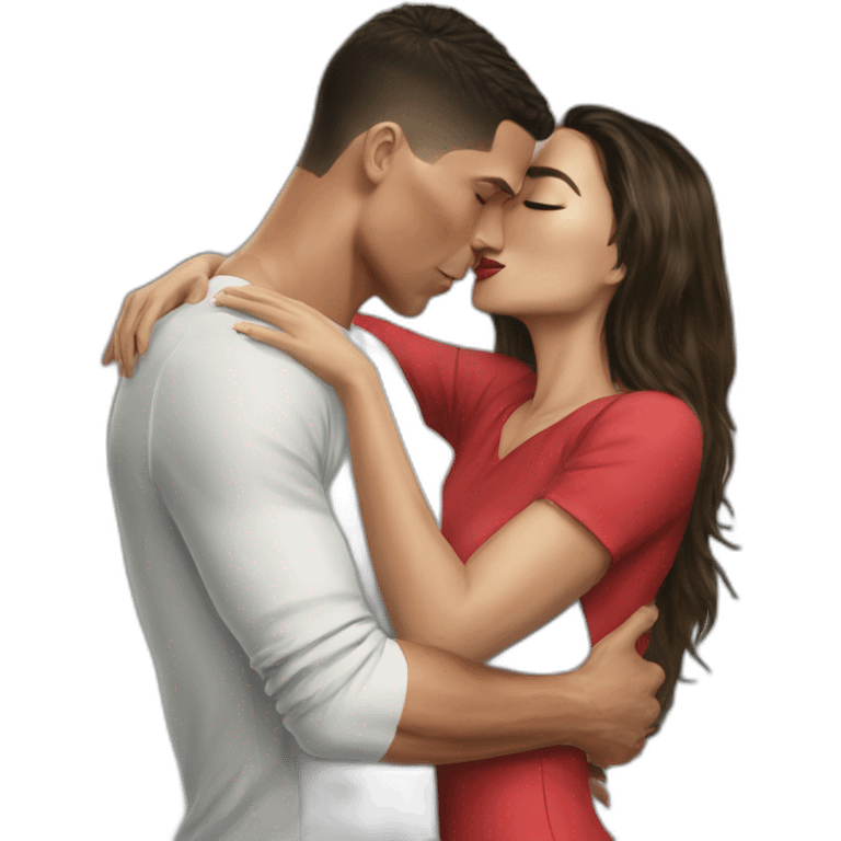 Ronaldo kissing georgina emoji