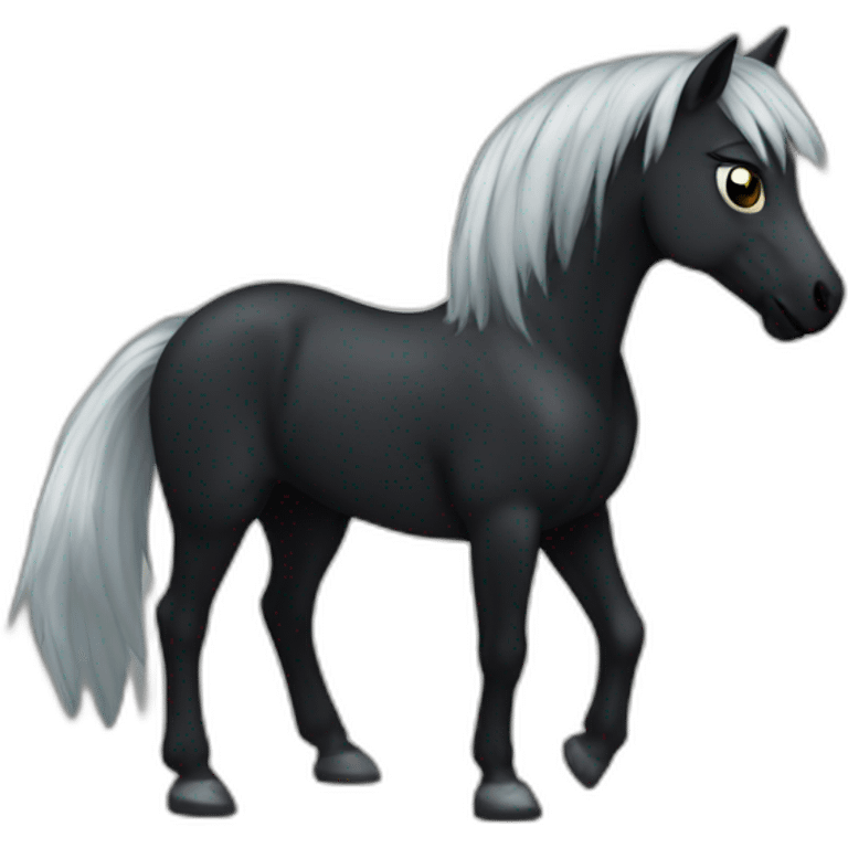 poney noir emoji