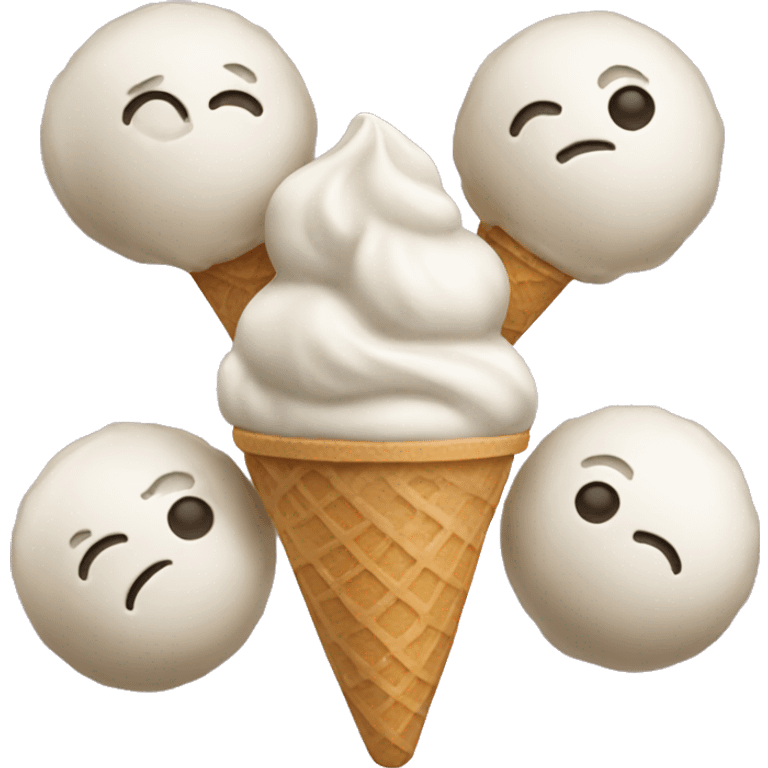 3 balls of ice cream emoji