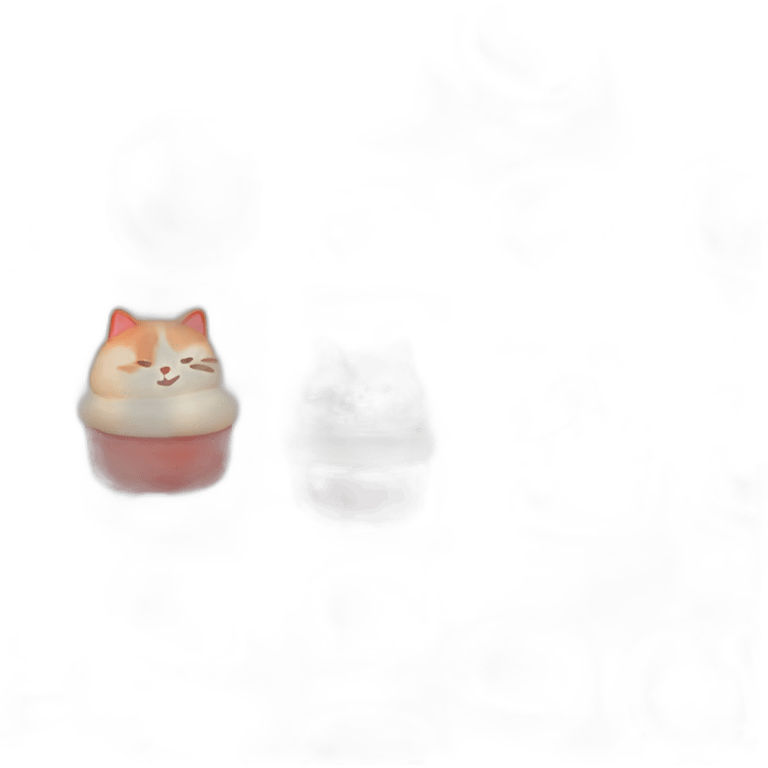 red cake mochi cat emoji