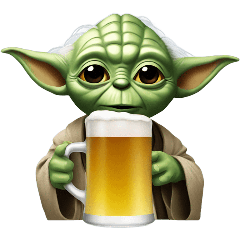 Yoda drinking beer emoji