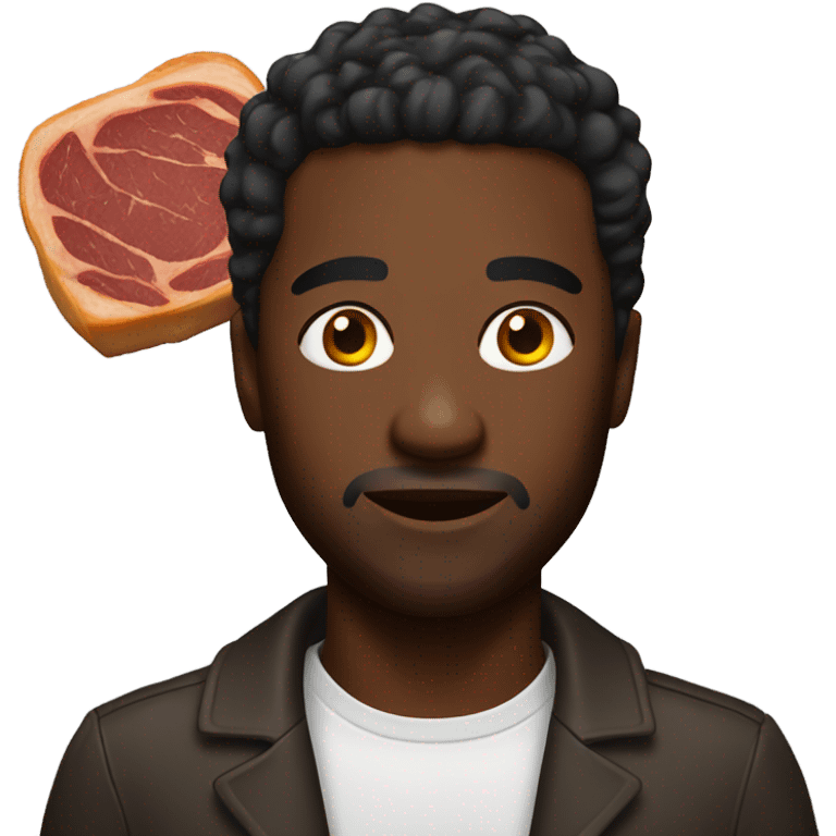 Black Man with brisket emoji