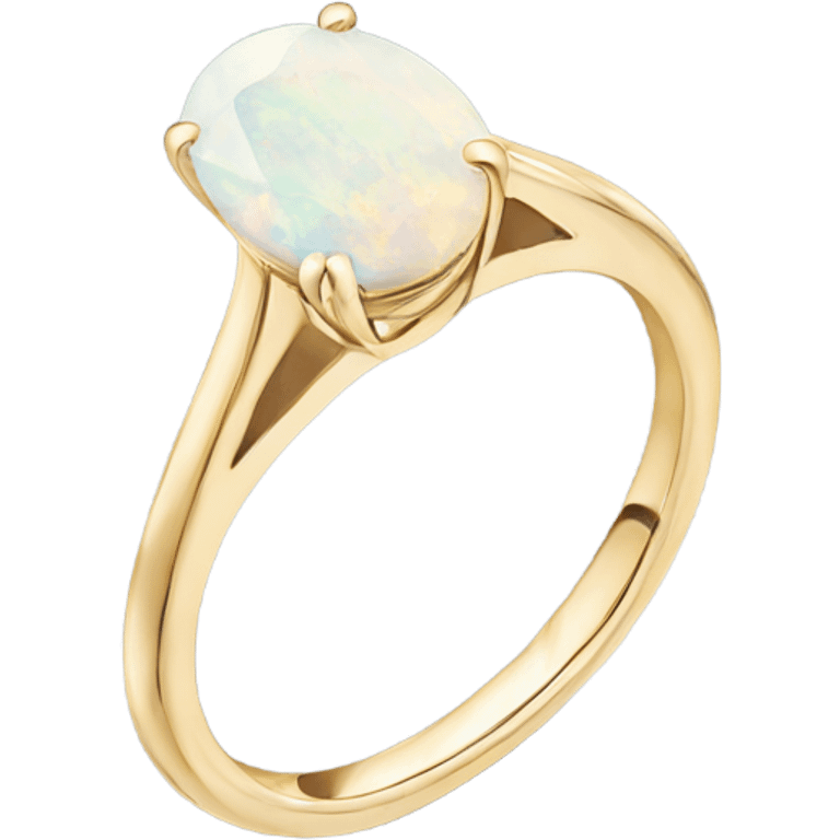 Oval opal engagement ring with gold band emoji