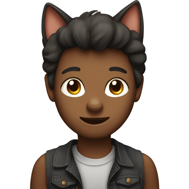 human emoji with cat face emoji