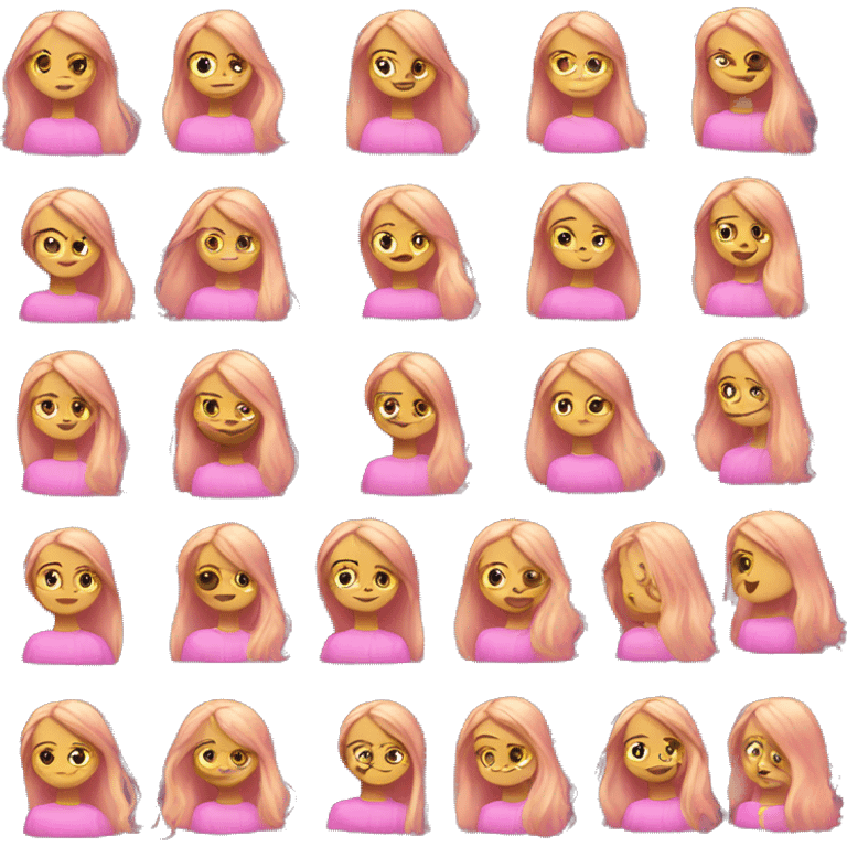 pink and gold long hair emoji