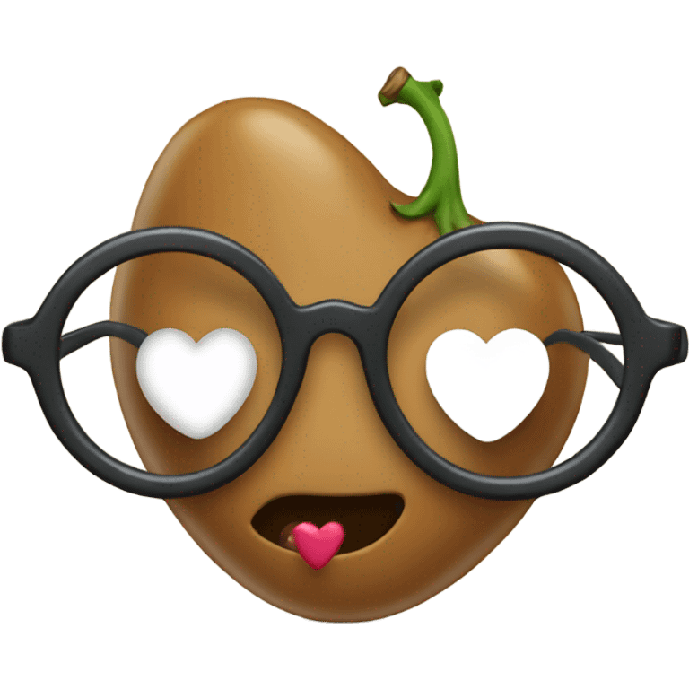 bean with heart glasses emoji