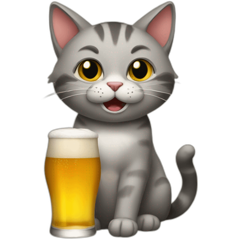 Cat drinking beer emoji