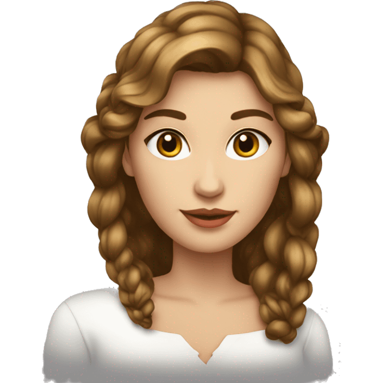 Femme parisienne cheveux long châtain sans frange emoji