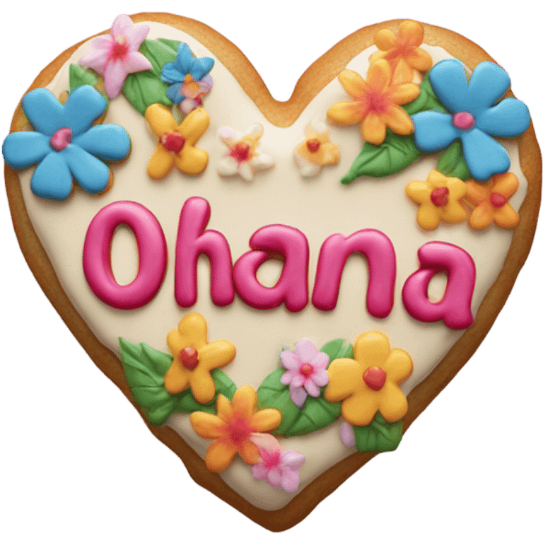 Cookie heart with ohana emoji