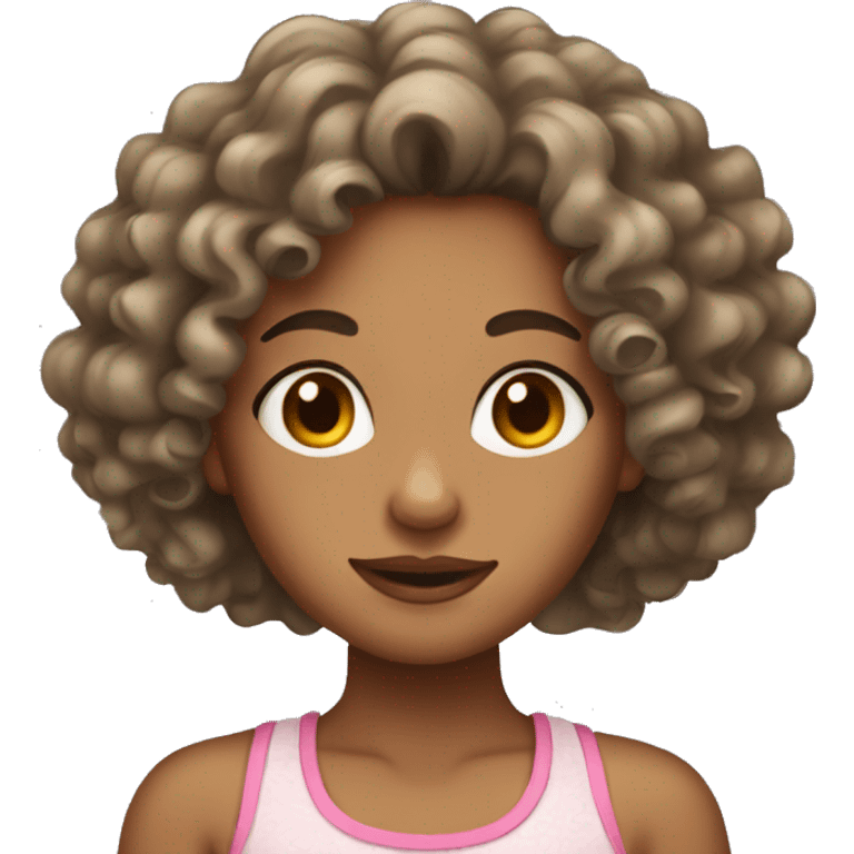 A mixed girl with curly hair emoji