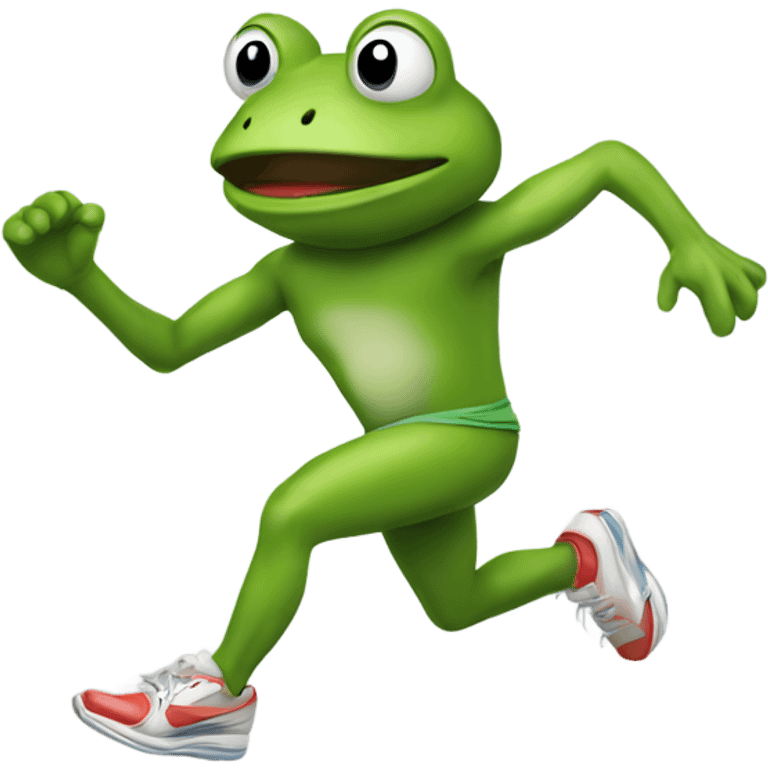 Quick running frog with sneakers emoji