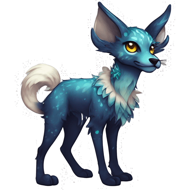 Cool cute Kawaii edgy fantasy shiny animal  fursona Fionbri vernid by griffsnuff & LiLaiRa & Falvie full body emoji