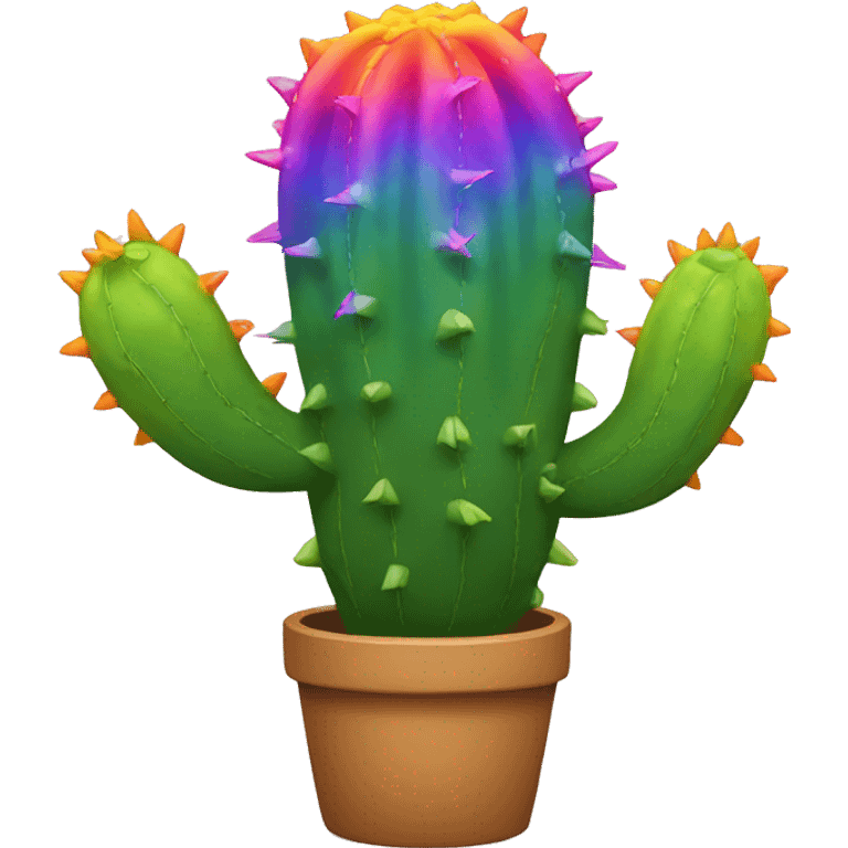 Rainbow dancing cactus  emoji