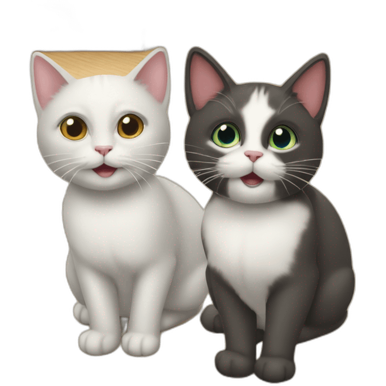 two cats howdy neighbor emoji