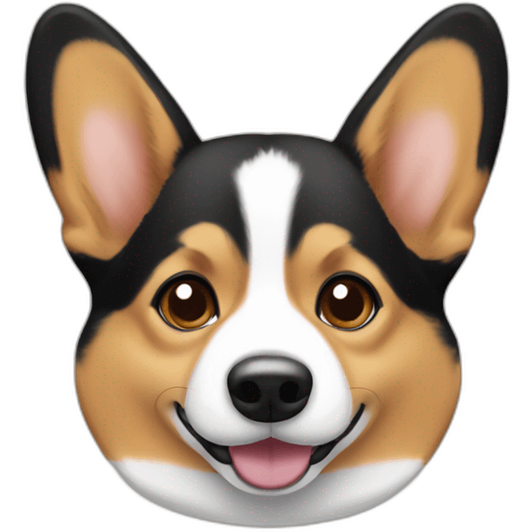 corgi face black and tan emoji