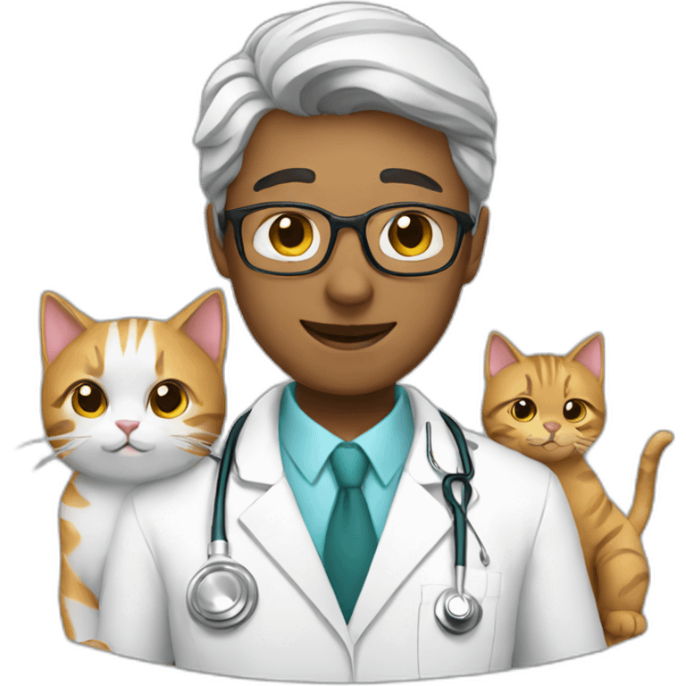 Doctor with cats emoji