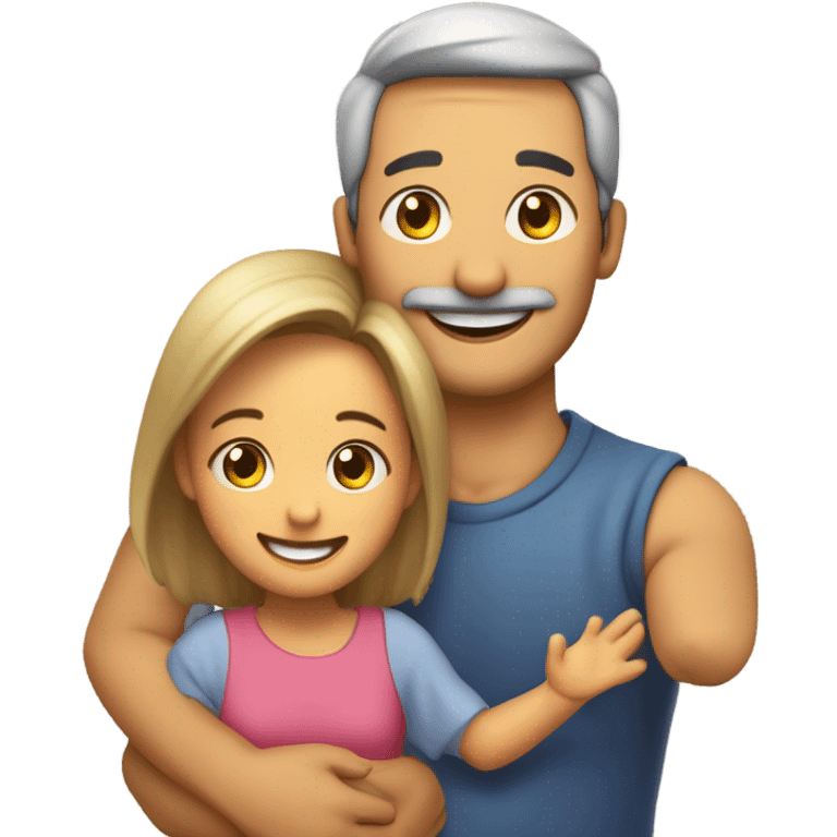 Mamá y papá con hijo de 5 años y una hija de 17 años emoji